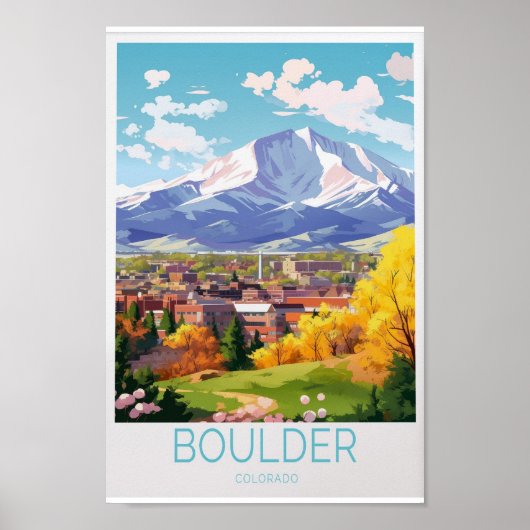 Boulder Colorado Travel Poster - Prachtige kunst a (Voorkant)