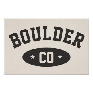 Boulder Colorado Vintage Sporty Typography Print Perfect Poster