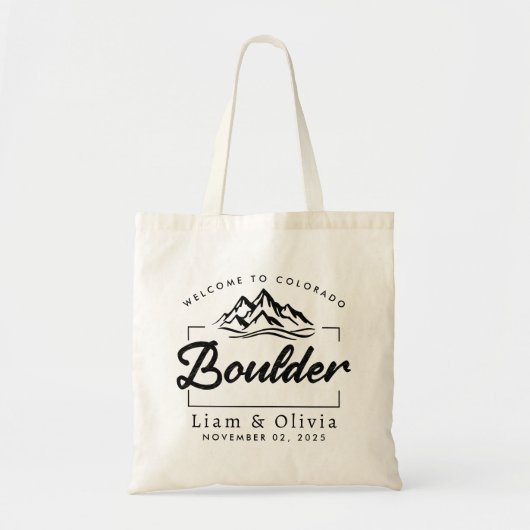 Boulder Colorado Wedding Welcome Canvas tas (Voorkant)