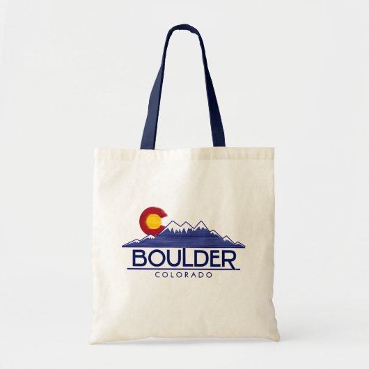 Boulder Colorado wood mountains tote bag (Voorkant)