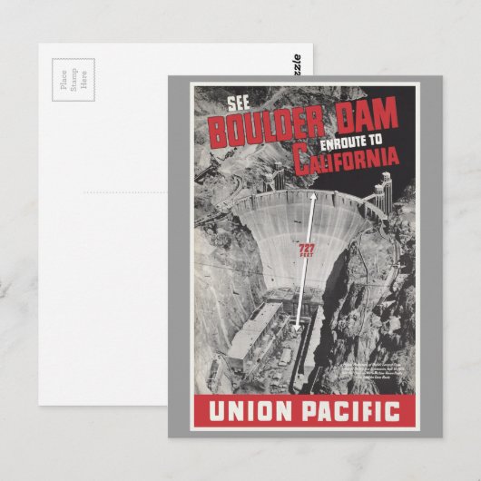 Boulder Dam, Hoover Dam, Amerika Briefkaart (Voorkant / Achterkant)