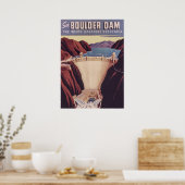 Boulder Dam Retro Vintage Travel Poster (Keuken)