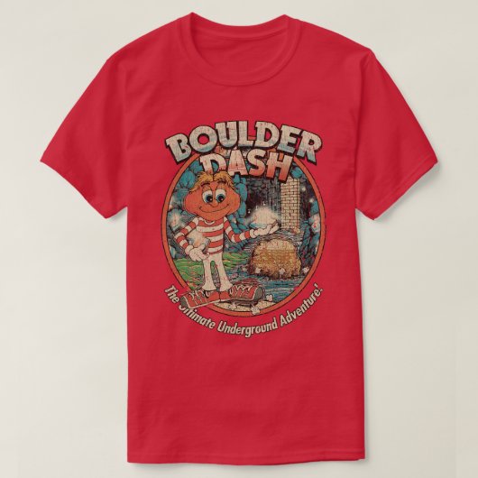 Boulder Dash Ultimate Underground Adventure 1984 T-shirt (Design voorkant)