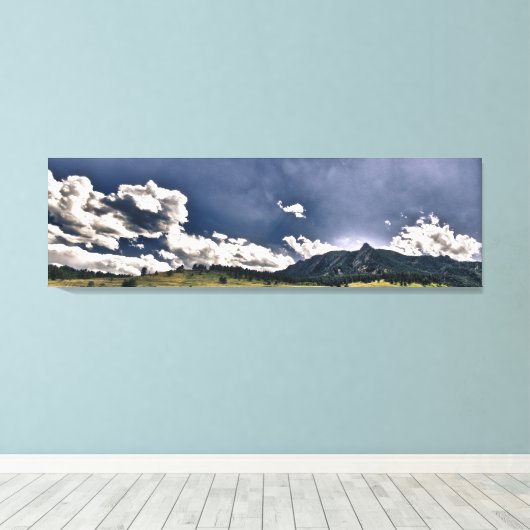 Boulder Flatirons Canvas Afdruk (Insitu (Houten vloer))