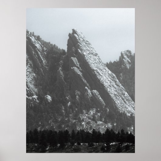 Boulder Flatirons Fog Poster (Voorkant)