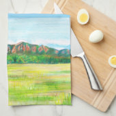Boulder Flatirons Zomer Landschap Keukenhanddoek (Quarter Fold)