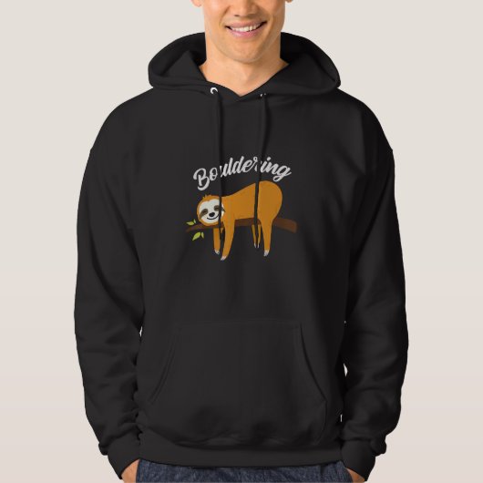 Boulder Fun Sloth clibing Rock Hoodie (Voorkant)