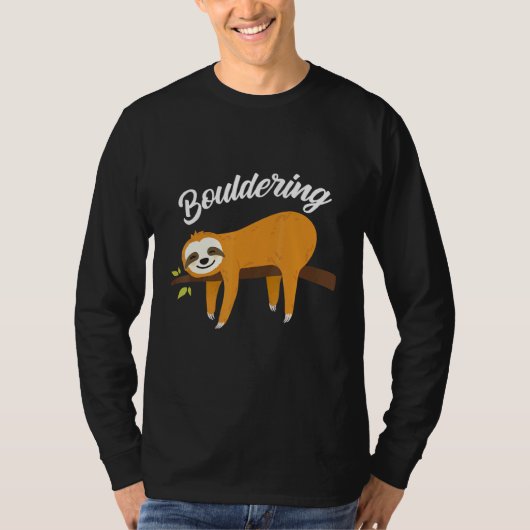 Boulder Fun Sloth clibing Rock T-shirt (Voorkant)