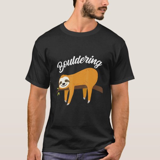 Boulder Fun Sloth clibing Rock T-shirt (Voorkant)