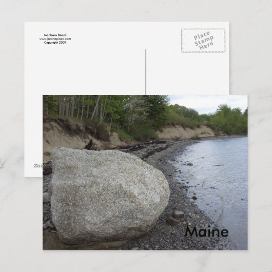 Boulder in Marlboro Beach, Maine Briefkaart (Voorkant / Achterkant)