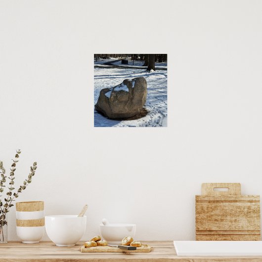 Boulder in Snow Poster (Keuken)