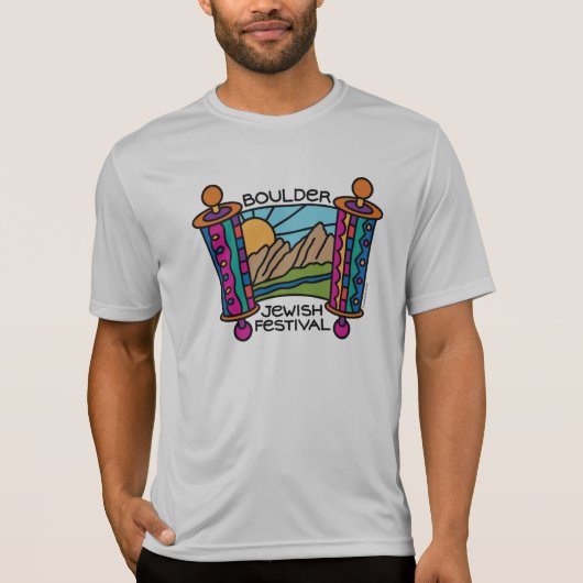 Boulder Jewish Festival Classic Logo Sport-T T-shirt (Voorkant)