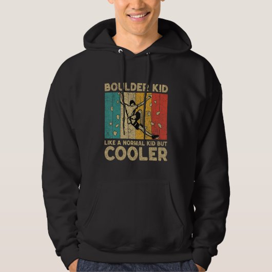 Boulder Kid Funny Rock Climbing Bouldering Kids Hoodie (Voorkant)