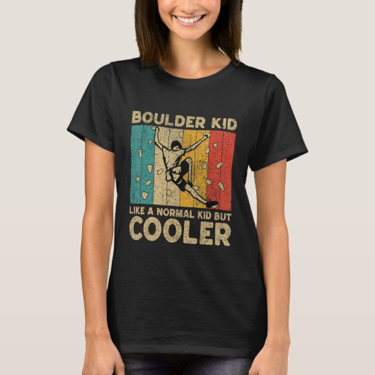 Boulder Kid Funny Rock Climbing Bouldering Kids T-shirt (Voorkant)