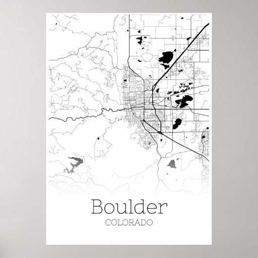 Boulder Map - Colorado - City Map Poster (Voorkant)