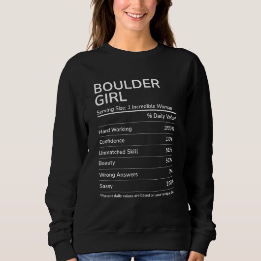 Boulder Meisje Grappig Colorado Thuisstad Trui (Voorkant)