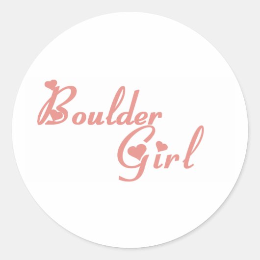 Boulder Meisje T-shirts Ronde Sticker (Voorkant)
