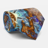 Boulder Opal Gemstone Print Stropdas (Opgerold)