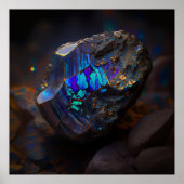 Boulder Opal Ore, Vibrant Gemstone Poster (Voorkant)
