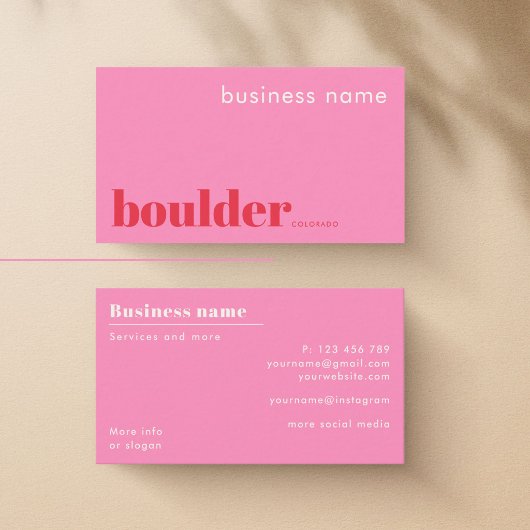 Boulder Texas winkel bedrijf Visitekaartje