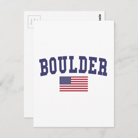 Boulder US Flag Briefkaart (Voorkant / Achterkant)