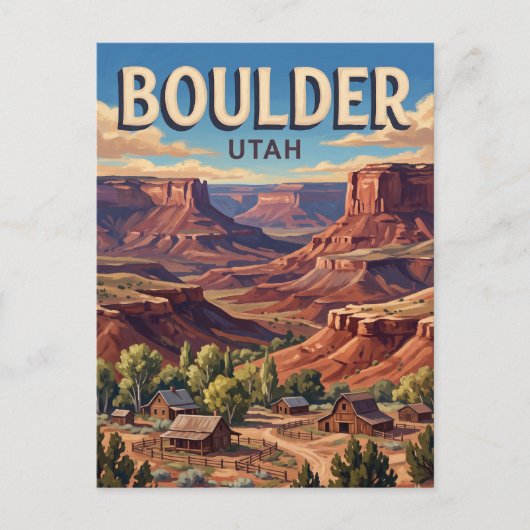 Boulder Utah Briefkaart (Voorkant)