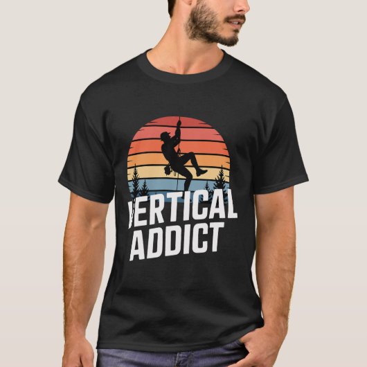 Boulder Vertical Addict Retro Rotsklimmen  T-shirt (Voorkant)