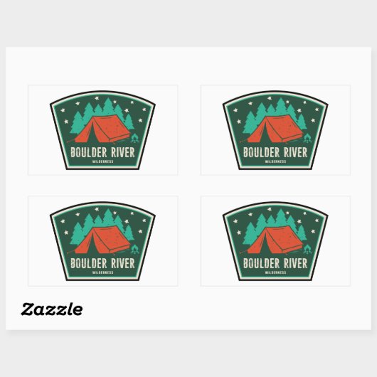 Boulder Wilderness Camping Rechthoekige Sticker (Vel)