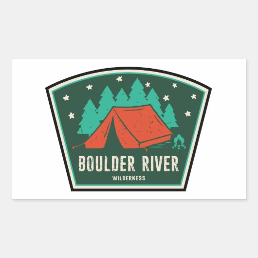 Boulder Wilderness Camping Rechthoekige Sticker (Voorkant)