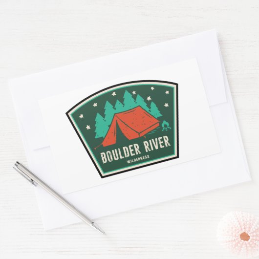 Boulder Wilderness Camping Rechthoekige Sticker (Envelop)