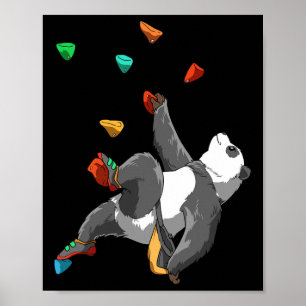 Boulderen en Rotsklimmen Panda Poster