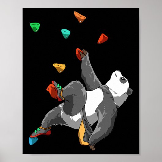 Boulderen en Rotsklimmen Panda Poster (Voorkant)