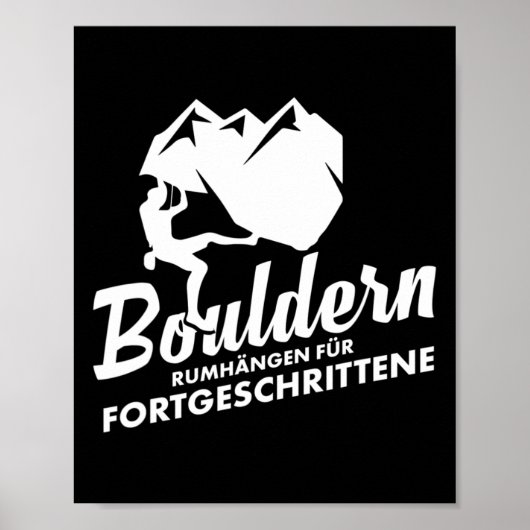 Boulderen Hangende Boulderer Klimmen Bergbeklimmen Poster (Voorkant)