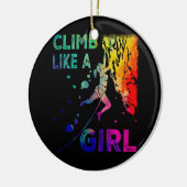 Boulderen Rock klimmer klimmen als een meisjes roc Keramisch Ornament (Links)