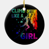 Boulderen Rock klimmer klimmen als een meisjes roc Keramisch Ornament (Achterkant)