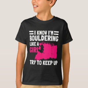 Boulderende Meisjes Klimmer Boulderaar Kunstmatige T-shirt