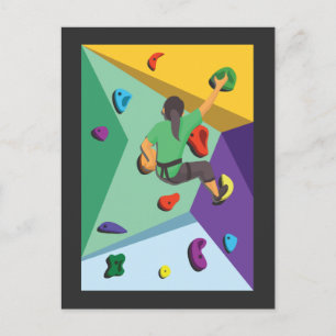 Bouldering - Bouldering - bergbeklimmer Briefkaart