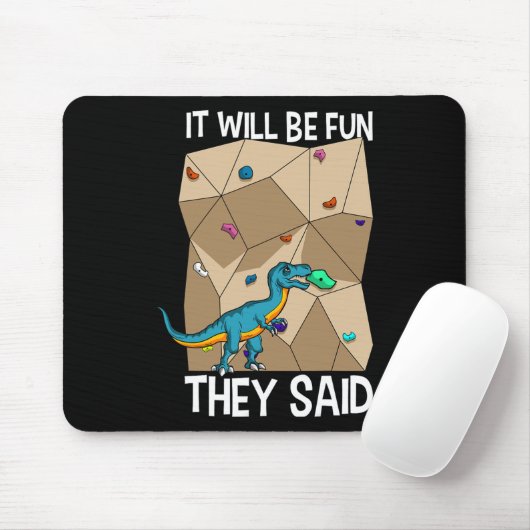 Bouldering Climber Boulderer Artificial Dinosaur C Muismat (Met muis)