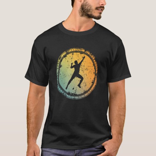 Bouldering Climber Vintage Rock Climbing T-shirt (Voorkant)