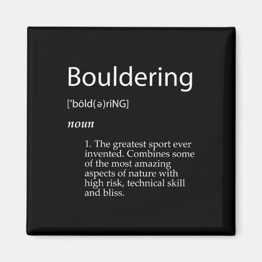 Bouldering Definitie Berg Rots Berg Klimmen Magneet (Voorkant)