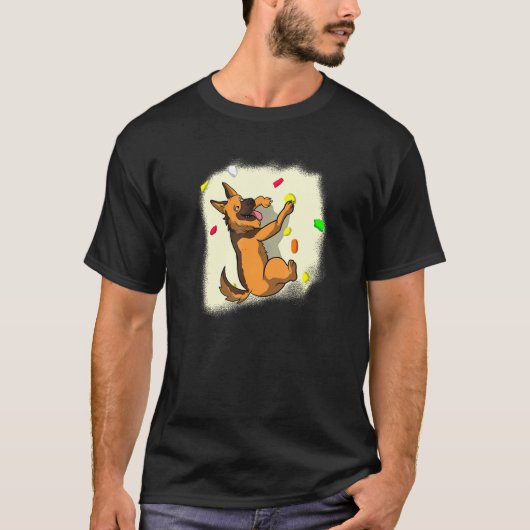 Bouldering klimhond I German Shepherd Bou T-shirt (Voorkant)