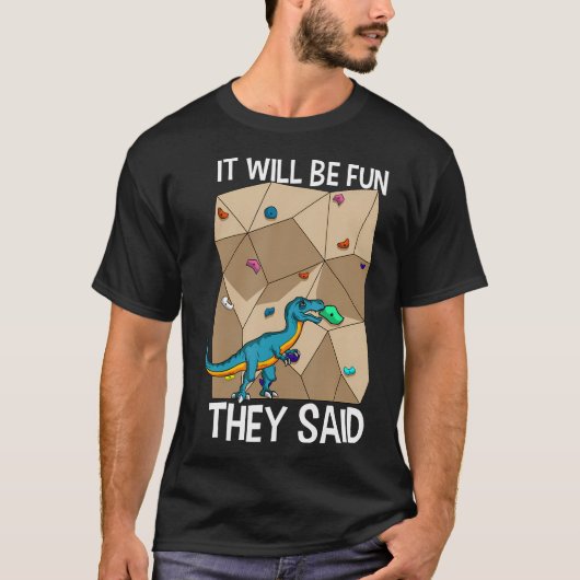 Bouldering klimmer Boulderer Artificial Dinosaur C T-shirt (Voorkant)