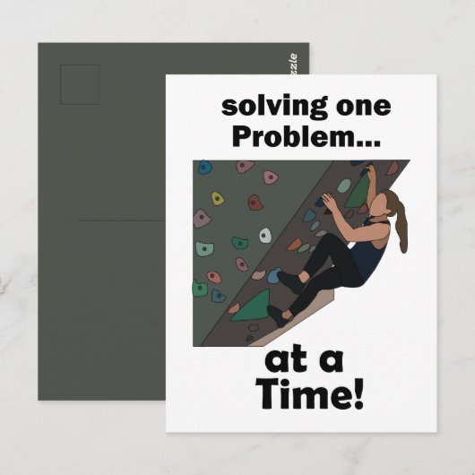 Bouldering Probleemoplosser Klimfeest Briefkaart (Voorkant / Achterkant)