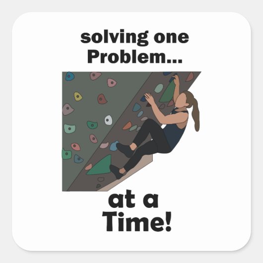 Bouldering Probleemoplosser Klimfeest Vierkante Sticker (Voorkant)