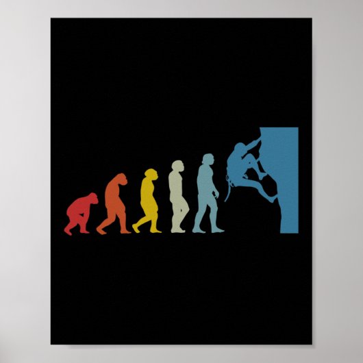 Bouldering Rotsklimmen Evolutie Papa Poster (Voorkant)
