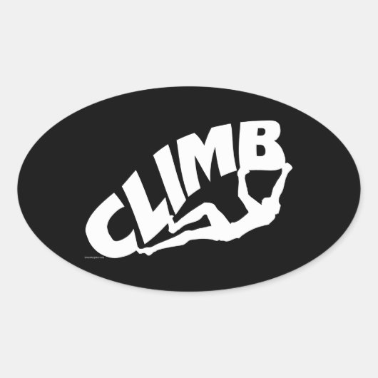 Bouldering-rottenbeklimming Ovale Sticker (Voorkant)