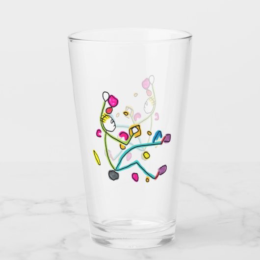 Bouldering Stickman Glas (Voorkant)
