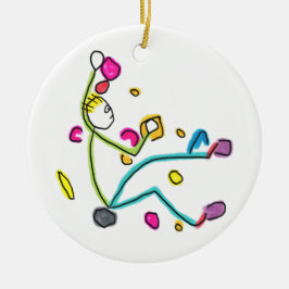Bouldering Stickman Keramisch Ornament