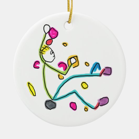 Bouldering Stickman Keramisch Ornament (Voorkant)