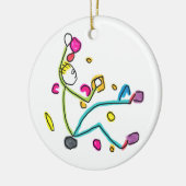 Bouldering Stickman Keramisch Ornament (Links)
